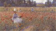 Robert William Vonnoh In Flanders Field Where Soldiers Sleep and Poppies Grow oil painting on canvas